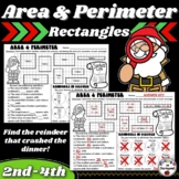 Area & Perimeter of Rectangles Christmas Reindeer Mystery 