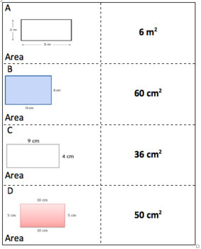 Preview of Area & Perimeter of Rectangles Memory Match Game