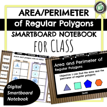 Preview of Area Perimeter of Regular Polygons Smartboard Notebook