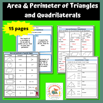 Preview of Area & Perimeter of Triangles and Quadrilaterals