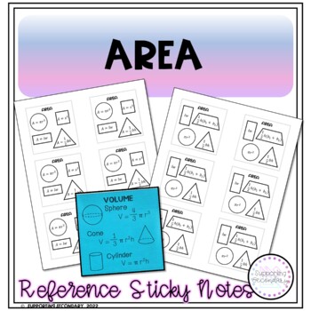 Preview of Area Reference Sticky Notes