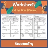 Area Review Worksheets for Geometry