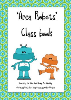 Preview of Area Robots Worksheet and Class Book Cover