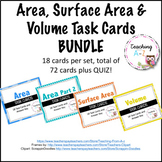 Area, Surface Area & Volume Task Cards Bundle