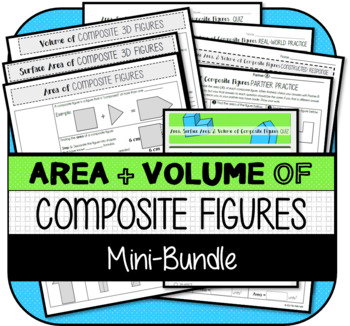 Preview of Area, Surface Area, & Volume of Composite Figures MINI-BUNDLE