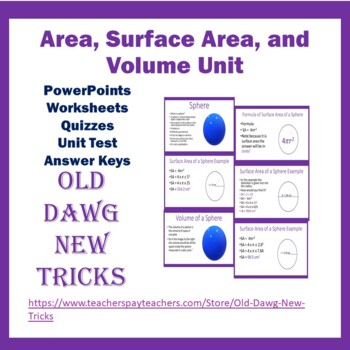 Preview of Math: Area, Surface Area, and Volume Unit