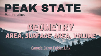 Preview of Area, Surface Area and Volume Unit - Google Forms