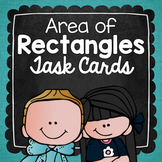 Area of Rectangles Task Cards for Centers, Review, Scoot, 