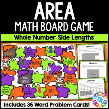 Preview of Find Area of Rectangles Composite Figures Game Word Problem Task Cards 3rd Grade