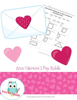 Preview of Area Valentine's Day Digital Riddle for Distance Learning
