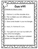 Area Wars- 3rd Grade Math Station Game