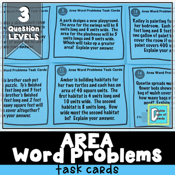 Preview of Area Word Problems Task Cards