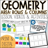 Area Worksheets with Rows and Columns | Geometry Activitie