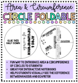 Area and Circumference Circle Foldable