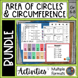 Area and Circumference of Circles Bundle Pi Day