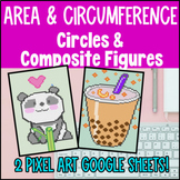 Area and Circumference of Circles Digital Pixel Art | Comp