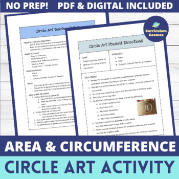 Preview of Area and Circumference of Circles Pi Day Art Activity