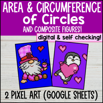 Preview of Area and Circumference of Circles Pixel Art | Area Perimeter Composite Figures
