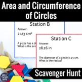 Area and Circumference of Circles Scavenger Hunt