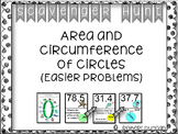 Area and Circumference of Circles Scavenger Hunt (Easier P