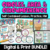 Area and Circumference of Circles Topic BUNDLE | Guided No