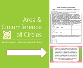 Area and Circumference of Circles Word Problems Worksheet 