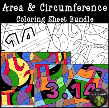 Preview of Area and Circumference of a Circle Coloring Sheet Bundle Pi Day