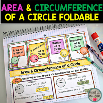 Preview of Area and Circumference of a Circle Foldable GREAT FOR MATH INTERACTIVE NOTEBOOKS