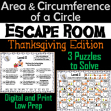 Area and Circumference of a Circle Game: Escape Room Thank