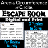 Area and Circumference of a Circle Activity: Breakout Esca