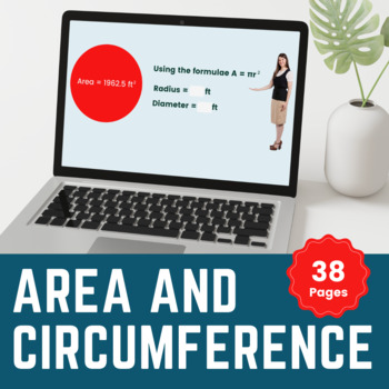 Preview of Area and Circumference of a Circle | Digital Lesson CCSS 7.G.B.4