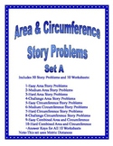 Area and Circumference of a Circle Story Problems Set A