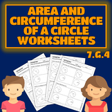 Area and Circumference of a Circle Worksheets 7.G.4