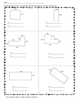 Preview of Area and Perimeter Freebie