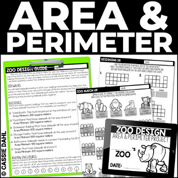 Preview of Zoo Design Project - Area and Perimeter Practice - Hands-On Math Project