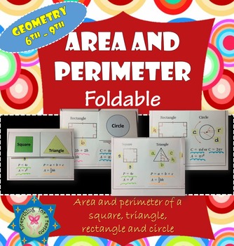 Preview of Area, Perimeter and Circumference Foldable - PDF + EASEL