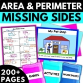 Area and Perimeter Missing Sides | 3rd Grade Area and Peri