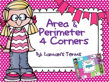 Preview of Area and Perimeter 4 Corners Powerpoint Game