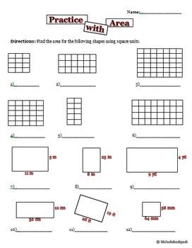 finding perimeter and area worksheets common core