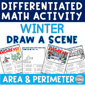 Preview of Area and Perimeter Activities | Winter Math Worksheets 3rd Grade and 4th Grade