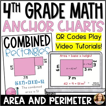 Preview of Area and Perimeter Anchor Charts - DIGITAL AND PRINTABLE - 4th Grade Math