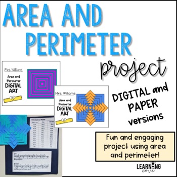 Preview of Area and Perimeter Art Project - Paper and Google versions! Distance Learning