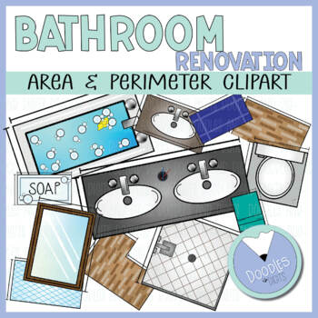 Preview of Area and Perimeter Bathroom Clip art (Home Renovation Series)