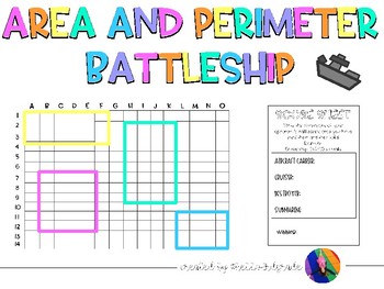 Area And Perimeter Battleship Game By Hello Miss Romeo | Tpt