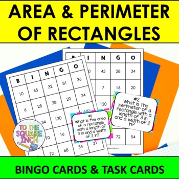 Preview of Area and Perimeter Bingo Game | Task Cards | Whole Class Activity