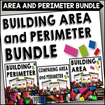 Preview of Area and Perimeter Task Card Math Center Bundle