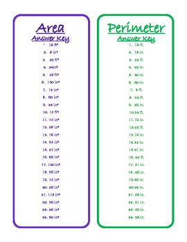 Area and Perimeter Card Game - 4th and 6th Grade Common Core Math