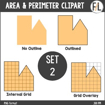 Preview of Area and Perimeter Clipart - Compound Shapes - Set 2