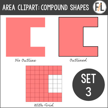 Preview of Area and Perimeter Clipart - Compound Shapes - Set 3