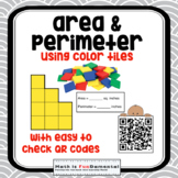 Area and Perimeter Hands On Color Tile Activity w/ Self-ch